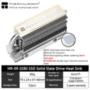 Thermalright HR-09 2280/HR-09 2280 PRO M.2 Solid State Drive AGHP Heat Pipe Radiator SSD Cooler Fully Electroplated