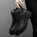Man Winter Chelsea Boots Fur Warm Male Casual Genuine Leather Shoes Designer Men's Dress Boot Handmade Zipper Business Footwear
