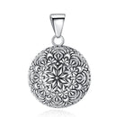 Eudora Harmony Pregnancy Ball Necklace Pregnancy Bola Ball Pendant with Flower of Life Luxury Vintage Jewelry for Pregnant Woman