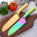 Santoku Scharfes Hackmesser Edelstahl Kochmesser Obst-Schälmesser Fleisch-Fisch-Filetiermesser Küchenutensil