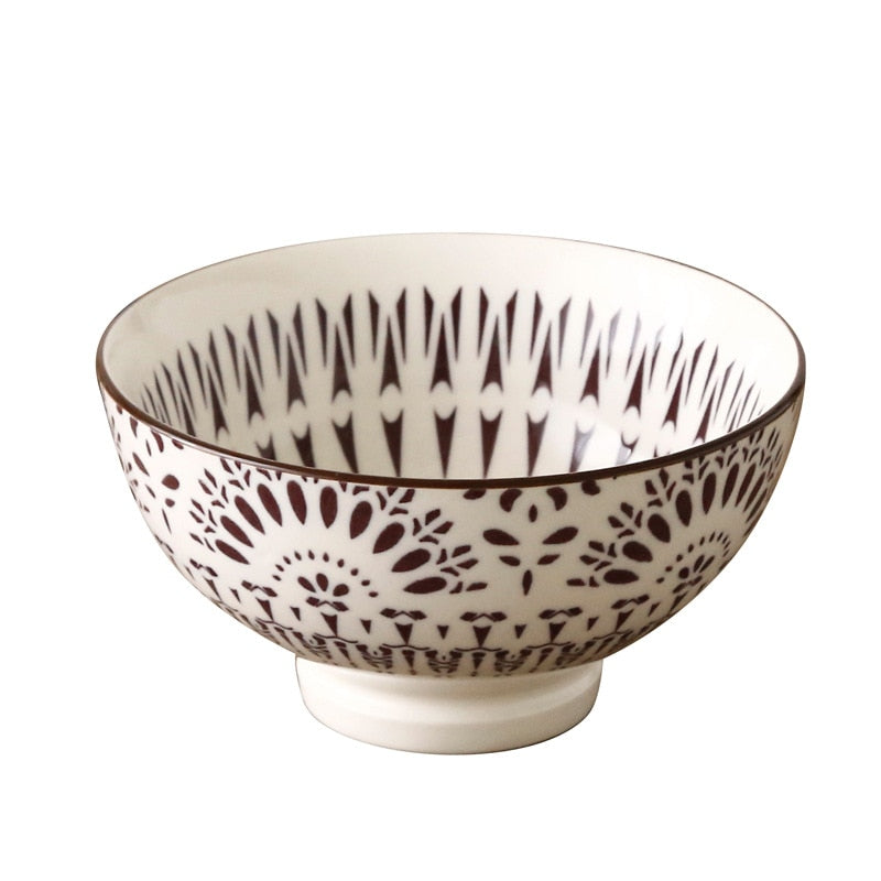 Japanese and Wind 4.5-inch Rice Bowl Ceramic Unglazed Anti-scalding Bowl European Simple Household Soup Bowl  High-legged