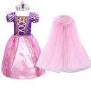 Girls Rapunzel Dress Kids Summer Tangled Fancy Princess Costume Children Disguise Birthday Carnival Halloween Party Clothes 2-8T