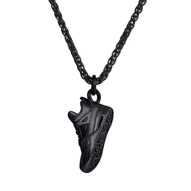 U7 Sport Shoe Necklace Stainless Steel Running Shoe Pendant Necklace Gift for Runner Steampunk Men Punk Jewelry Gifts P1186