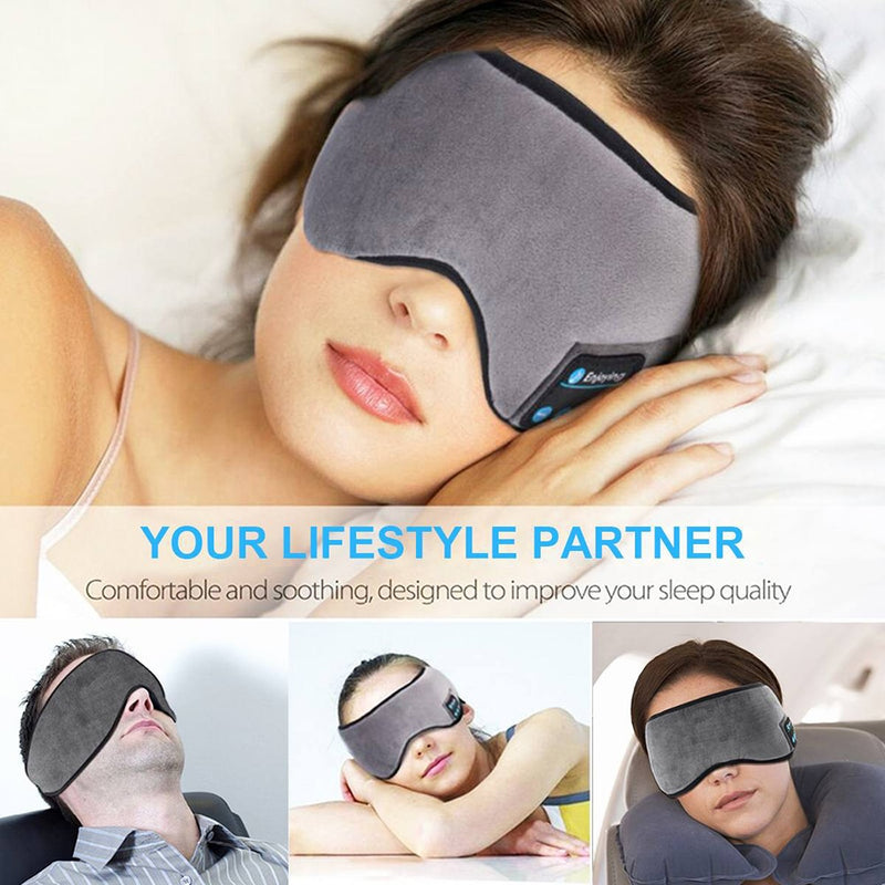 Auriculares Bluetooth para dormir, máscara para los ojos, auriculares para dormir, diadema Bluetooth, auriculares de música inalámbricos cómodos y elásticos suaves