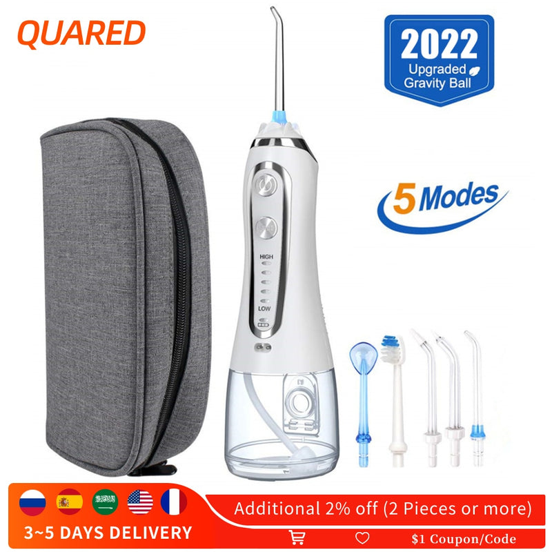 Irrigador Oral portátil IPX7 impermeable Dental agua Flosser Jet USB inalámbrico irrigador Dental agua hilo dental puntas limpiador de dientes