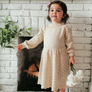 HoneyCherry, nuevo estilo para otoño e invierno, vestido de niña, vestido de manga larga calado para niños, vestido de lana de punto