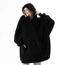 Oversized Hoodie Blanket With Sleeves Sweatshirt Plaid Winter Fleece Hoody Women Pocket Female Hooded Sweat Oversize Femme