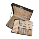 Neue doppellagige Schmuckschatulle aus Leder Ohrstecker Ohrringe Ornament Aufbewahrungsbox Multifunktionale große Schmuckverpackung Display