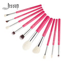 Jessup Makeup Brushes 10pcs Makeup Brush Natural-Synthetic Foundation Powder Concealer Definer Eyeshadow Eyeliner Eyebrow Brush