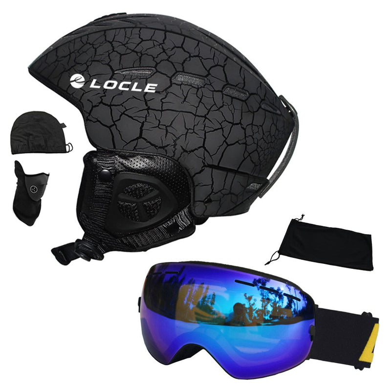 LOCLE Ski Helmet Men Outdoor Sports Skiing Helmet Women Kids CE Certification Ski Skateboard Snowboard Helmet S/M/L/XL 52-64cm