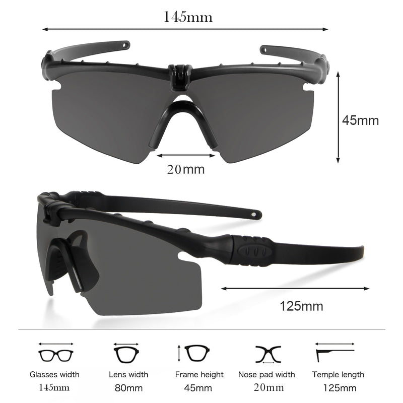 Hombres Mujeres ejército balístico 3,0 protección militar gafas Paintball tiro gafas tácticas MTB ciclismo gafas de sol polarizadas