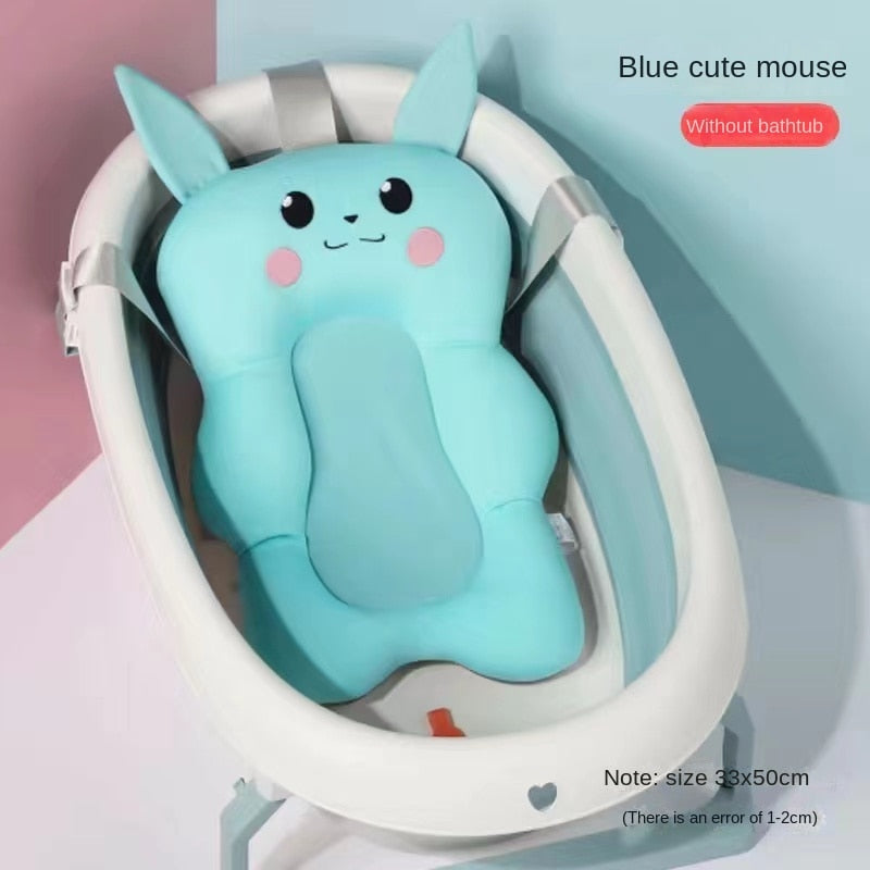 1pc Portable Baby Non-Slip Bath Tub NewBorn Air Cushion Bed/Chair/Shelf Baby Shower Cute Animal Cartoon Baby Bath Pad