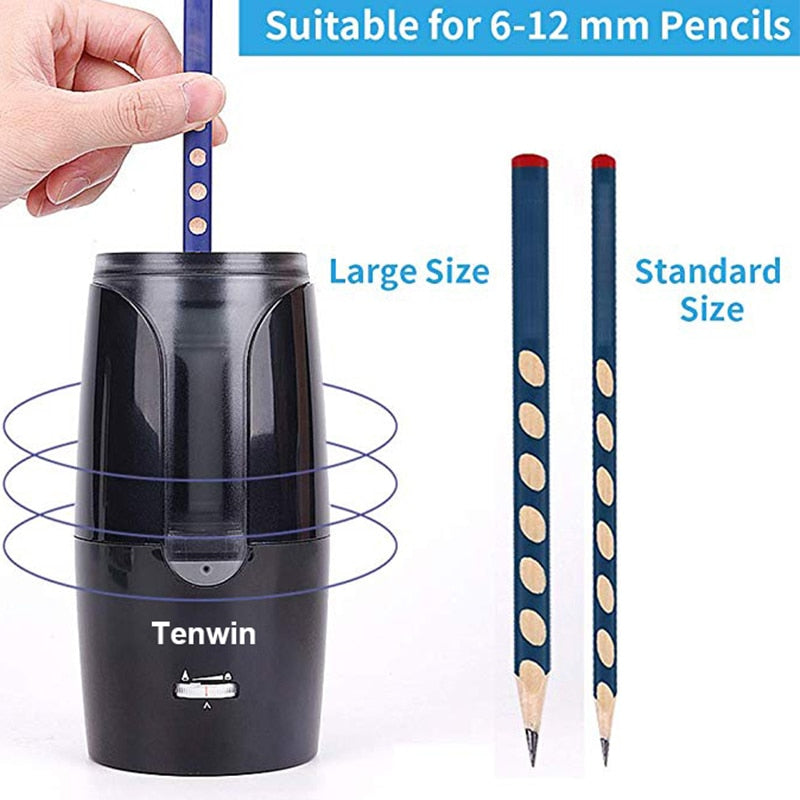 Tenwin Automatic Electric Pencil Sharpener For Colored Pencils Sharpen Mechanical Office School Supplies Stationery Free Ship