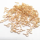 100 Pcs 8/10mm Eye Hook Screw Pins Gold/Silver Plated Clasp DIY Jewelry Finding