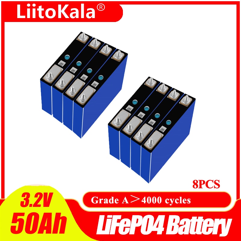 LiitoKala 3.2V 30Ah 50Ah 105Ah 150Ah 173Ah 200Ah LiFePO4 battery pack DIY 12V 24V Motorcycle Electric Car Solar Inverter battery