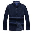 New Arrival Super Large Corduroy Young Men Cotton Plain Long Sleeve Casual Shirts High Quality Plus Size XL2XL3XL4XL5XL6XL7XL8XL