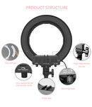 Travor 12 Inch Ring Light  Bi-Color Dimmable With Tripod 45W 384 LEDS for Live Video Streaming Photography Makeup Ringlight