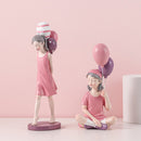 Moderne Mode-Ballon-Mädchen-Figuren, süße rosa Mädchen für Raumdekoration, schickes unverwechselbares Geburtstagsgeschenk für Mädchen, Inneneinrichtung