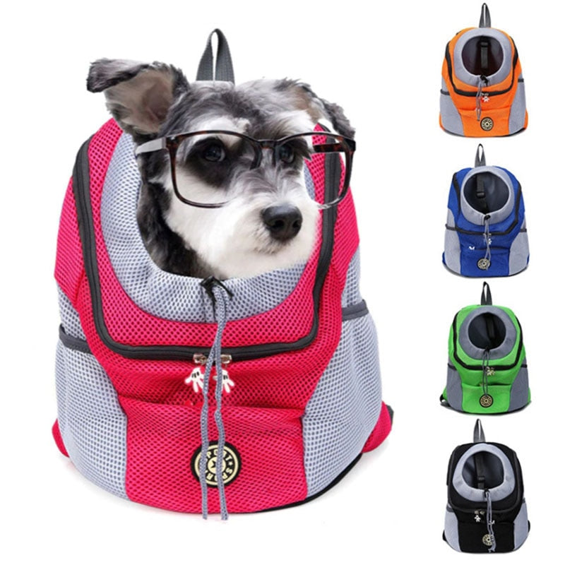 New Double Shoulder Portable Travel Backpack Outdoor Pet Dog Carrier Bag Pet Dog Front Bag Breathable Mesh Cat Shoulders Bag