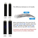 50/100pcs Microblading Needles NANO Black Manual Eyebrow Blades 0.16mm U SHape 12U 14U 16U 18U for Permanent Makeup Supplies