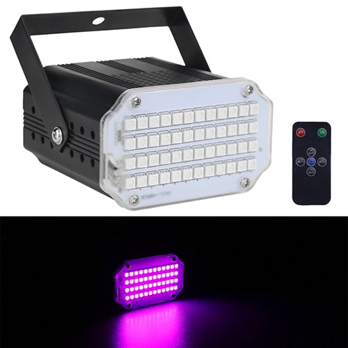 ALIEN 48 LED RGB UV Weiß Blitzlichter Disco DJ Party Urlaub Weihnachten Musik Club Soundaktivierter Flash-Bühnenlichteffekt