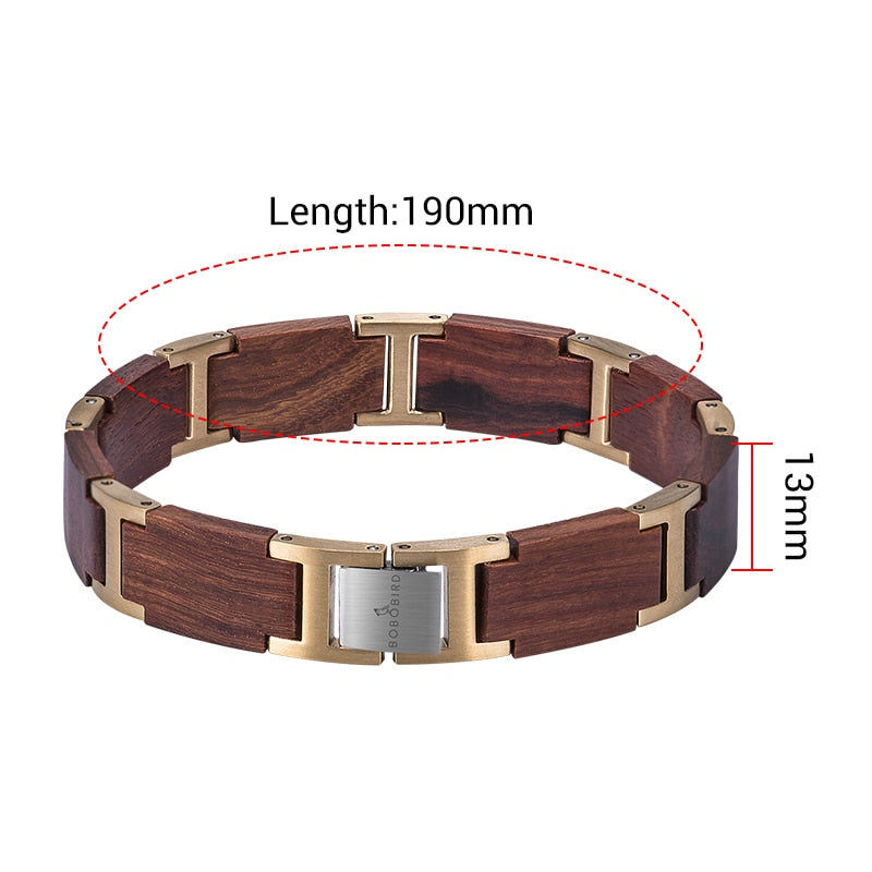 Pulsera de madera BOBO BIRD para hombres y mujeres, pulsera de eslabones, brazalete, joyería, regalo, pulsera para hombre, longitud ajustable, grandes regalos