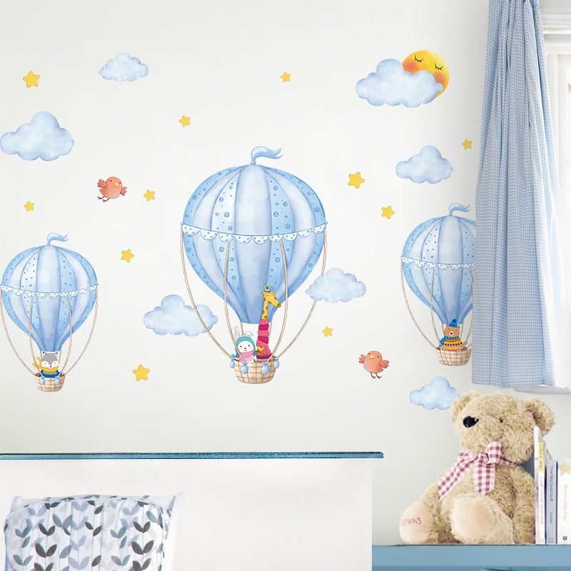 Heißluftballons Wandaufkleber DIY Cartoon Wolken Wandtattoos für Kinderzimmer Baby Schlafzimmer Kindergarten Kinderzimmer Dekoration