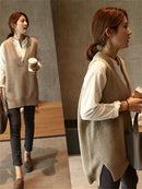 Neue V-Ausschnitt Mädchen Pullover Weste Pullover Herbst Winter Kurz Gestrickte Damen Pullover Weste Ärmellose Warme Pullover Lässige Übergröße