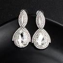 Pendientes largos de novia de aleación de cristal austriaco a la moda de Miallo para mujer, pendientes grandes de boda para damas de honor de novia