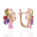 4 Farbe Edle Natürliche Zirkon Blume Ohrstecker Rot Grün Farbe Hochwertige Ohrringe Für Frau Ästhetisches Luxus Schmuck Geschenk
