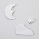 3pcs/set Moon Star Wall Decor INS Nordic Style Cotton Cloud Ornaments Kids Room Decorations Wall Stickers photography props