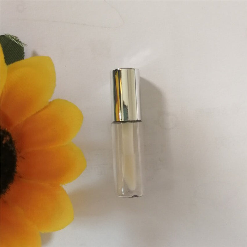 1,2 ML de oro rosa, contenedor de lápiz labial líquido elegante de plástico DIY, mini botella de muestra de brillo de labios redonda