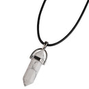 LFPU Natural Stone Pendant Bullet Shape Healing Point Crystal Stone Pendant Necklace Women Jewelry