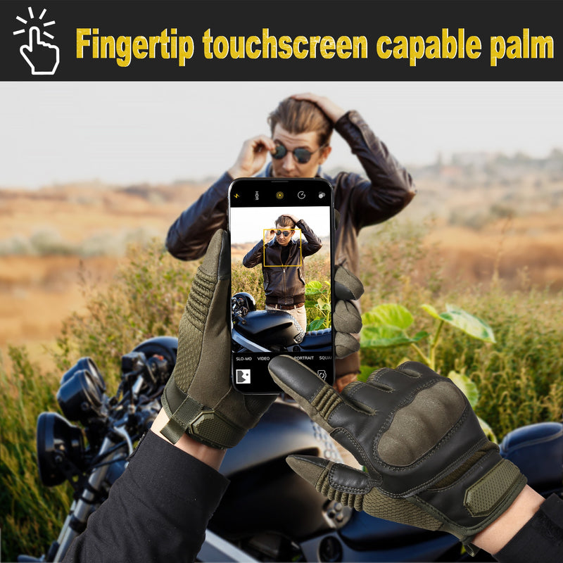 Touchscreen Leather Tactical Glove Army Cycling Military Combat Airsoft Shooting Paintball Hunting Sport Full Finger Gloves Men