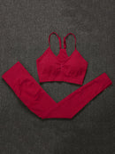 ATHVOTAR Two Piece Set Women Seamless Gym Sports Bra and High Waist Leggings Outfits Solid Color Fitness Tracksuit Women