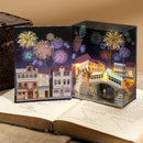 CUTEBEE diy Bücherecke Regaleinsatz Miniaturen Puppenhaus Holzmöbel 3D Puppenhaus Kit Spielzeug Geschenk für Mutter Freundin