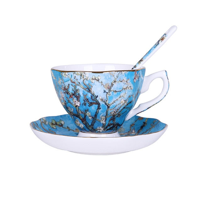 The New Van Gogh Art Painting Coffee Mugs The Starry Night Sunflowers The Sower Irises Saint-Remy Coffee Tea Cups