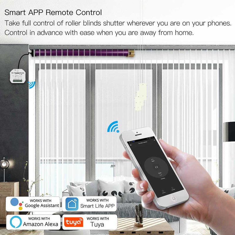 WiFi Mini Smart Curtain Switch Modul Rollos Shutter Motor Smart Life Tuya APP Fernbedienung Arbeiten Sie mit Alexa Google Home