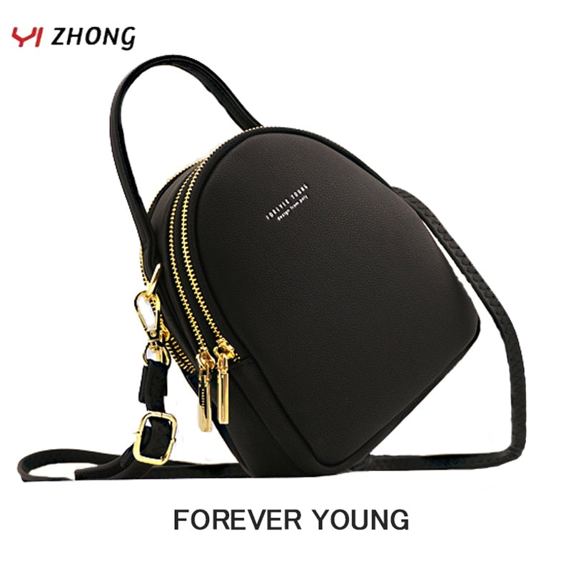 YIZHONG Leather Mini Backpacks Purse for Women Ladies Bookbag MultiFunction Luxury Shoulder Bag Small School Backpack Mochila