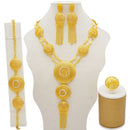 Dubai Jewelry Sets Gold Color Necklace &amp; Earring Set For Women African France Wedding Party Jewelery Ethiopia Bridal Gifts