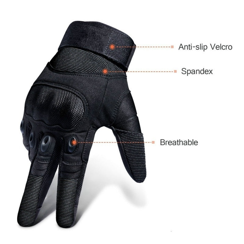 Guantes tácticos para nudillos al aire libre para hombres Guantes militares para disparar Airsoft Paintball Motocicleta Escalada y trabajo pesado