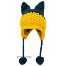 BomHCS Cute Fox Ears Beanie Winter Warm 100% Gorro de punto hecho a mano