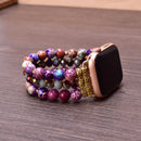Natural Stone Crystal Apple Watch Band 38mm 40mm 41mm 42mm 44mm 45mm Smartwatch Wrist Bracelet Strap for Iwatch Series 1-SE