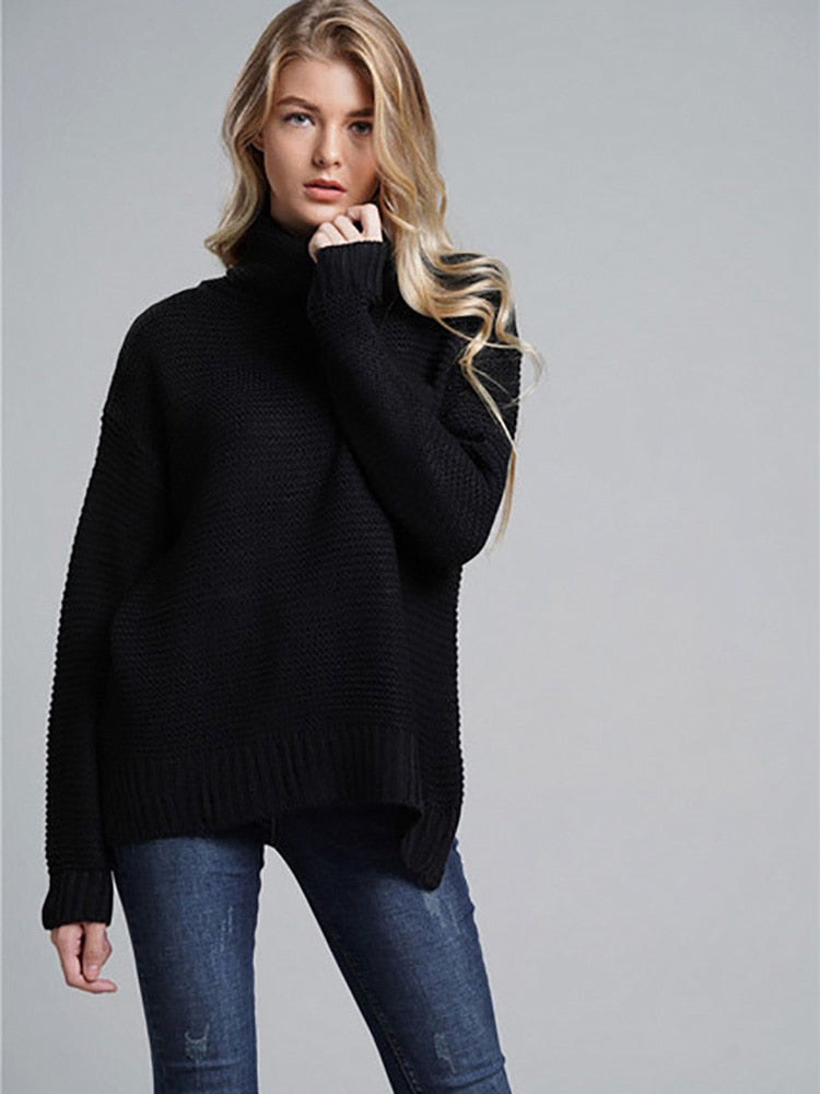 Fitshinling Mode Frau Winter Pullover Strickwaren Heißer Verkauf 6 Farben Solide Damen Rollkragenpullover Und Pullover Pullover Verkauf