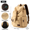 TANGHAO Canvas Backpack Unisex Vintage Casual Rucksack 17inch Laptop Backpack W/ USB Charging Port Schoolbag Student Mochia
