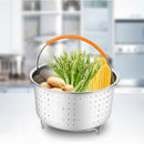 304 Stainless Steel Rice Cooking Steam Basket 3/6/8 Quart Pressure Cooker Anti-scald Steamer Multipurpose Fruit Clean Baskets
