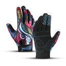 Guantes de ciclismo con estampado al por mayor para deportes de bicicleta, guantes de senderismo con dedos completos, guantes de malla de GEL para invierno para mujer