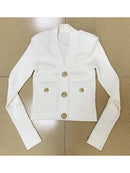 HIGH STREET Newest 2022 Fall Winter Designer Sweater Women's V-neck Lion Buttons Knitted Cardigan Top