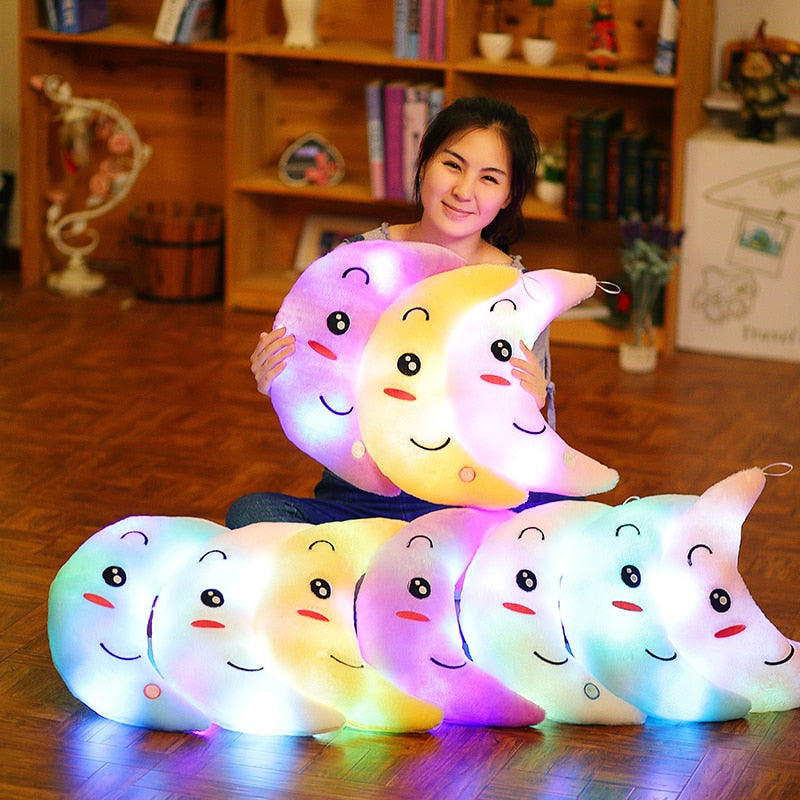 34 CM Kreatives Spielzeug Leuchtendes Kissen Weiche Angefüllte Plüsch Leuchtende Bunte Sterne Kissen Led Licht Spielzeug Geschenk Für Kinder Kinder Mädchen