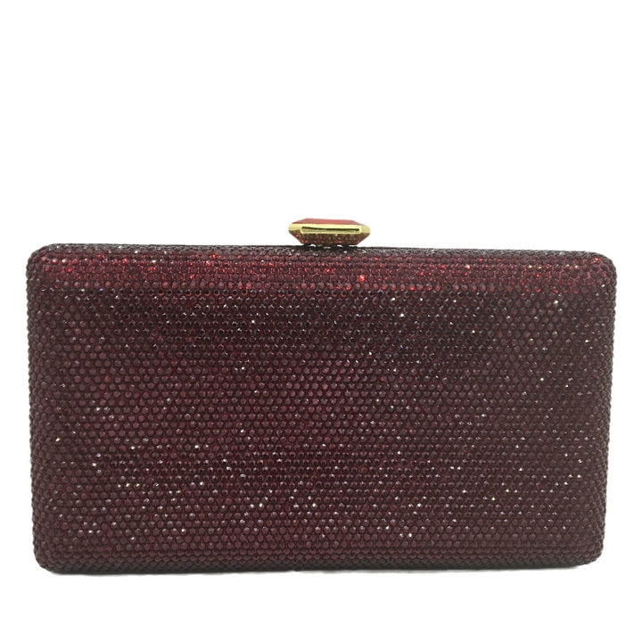 Boutique De FGG Fuchsia Damen Kristall Clutch Abendtaschen Hochzeit Braut Strass Box Handtaschen Party Dinner Diamond Geldbörse